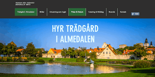 Trädgård i Visby under Almedalsveckan med stora möjligheter