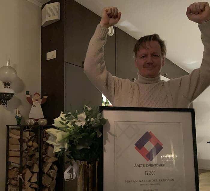 Håkan Wallinder Eriksson vinnare av Årets Eventchef B2C 2020