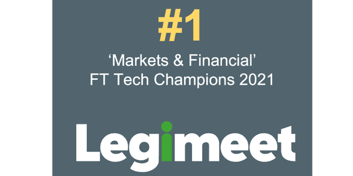 Legimeet vinnare av Financial Times “Tech Champions 2021”